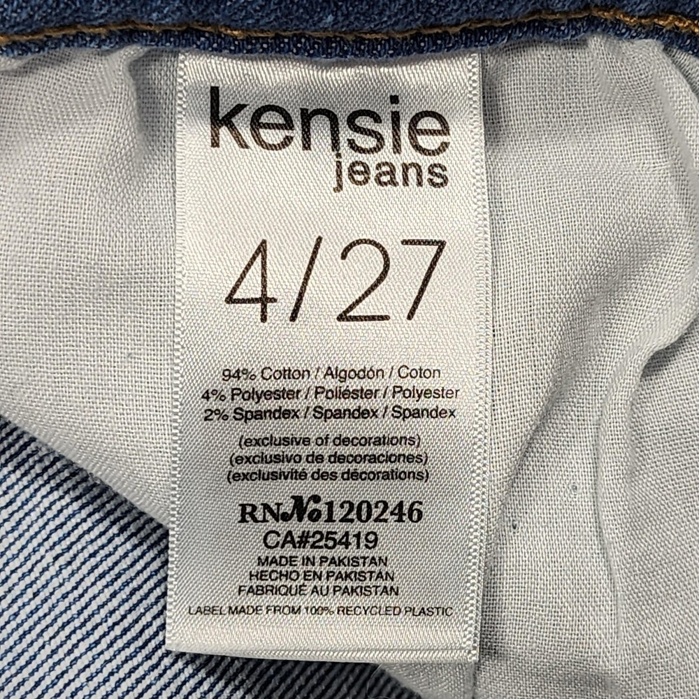 Kensie Jeans Womens 4/27 Blue High Rise The Ella Straight Stretch Denim Casual - Picture 8 of 14